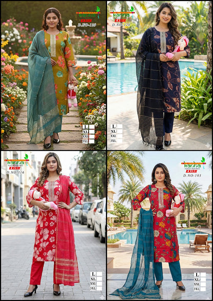 Krish Feeding Kanha Vertican Readymade Pant Style Suits Exporter India