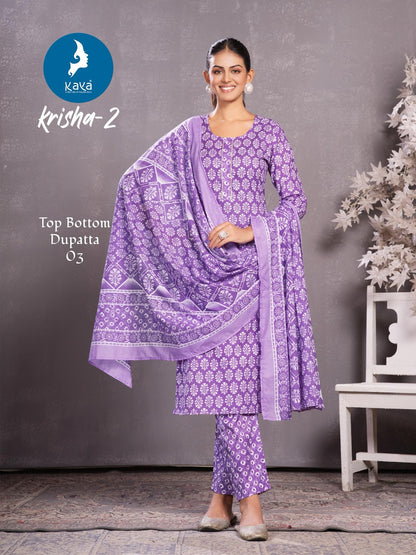 Krisha 2 Kaya Readymade Cotton Pant Suits Wholesale Rate