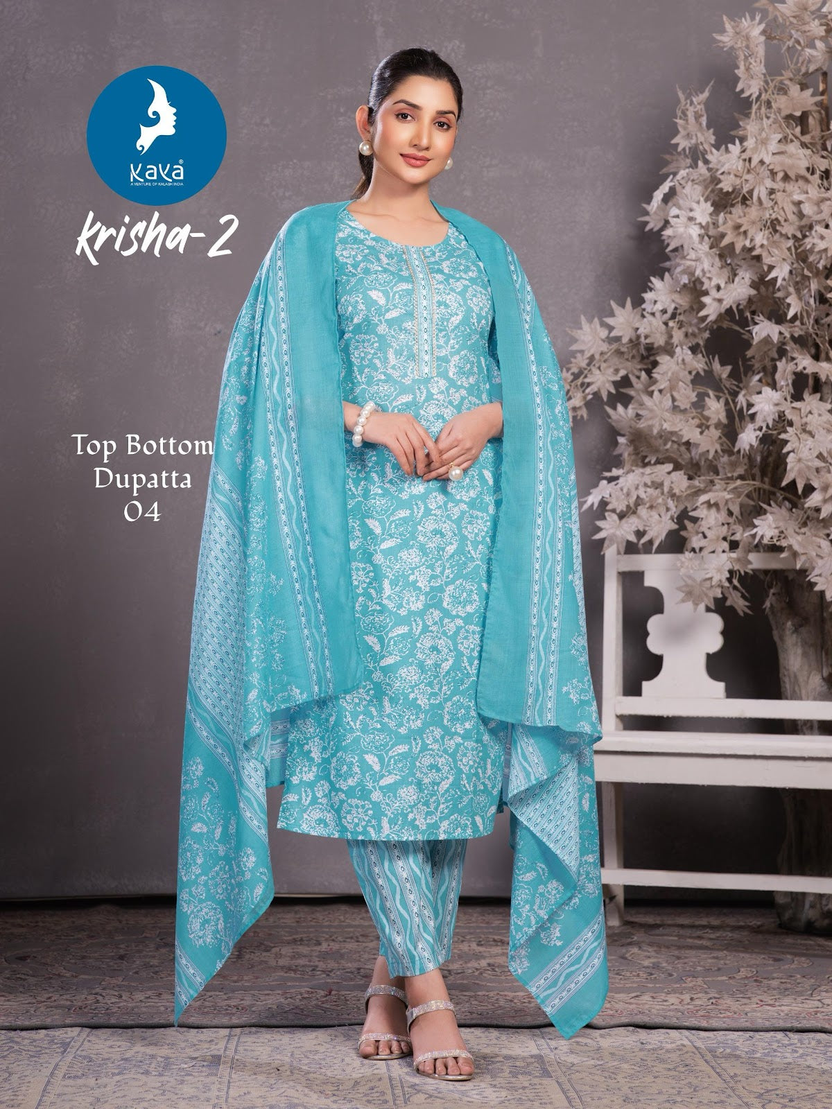 Krisha 2 Kaya Readymade Cotton Pant Suits Wholesale Rate
