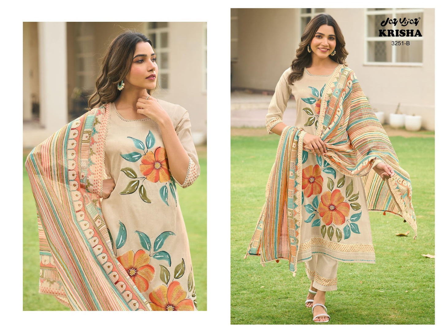 Krisha Jay Vijay Pure Organdy Pant Style Suits Wholesale