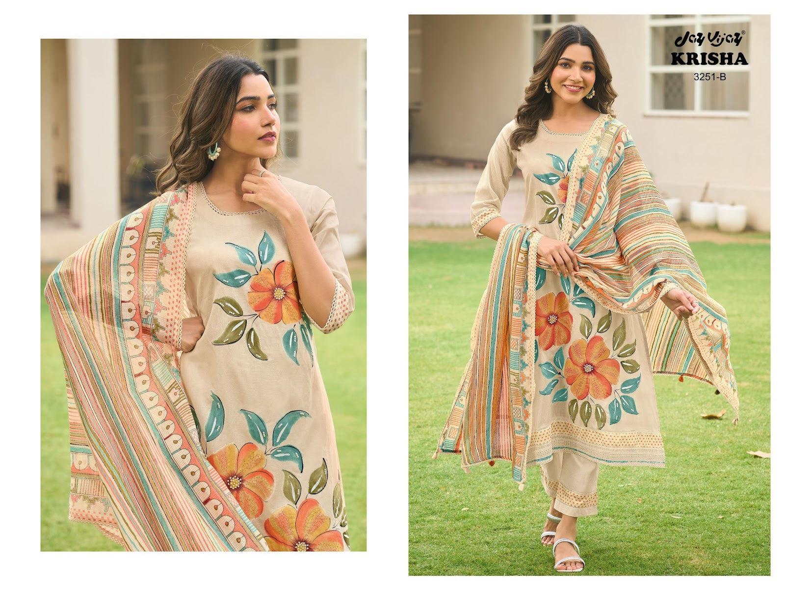 Krisha Jay Vijay Pure Organdy Pant Style Suits Wholesale
