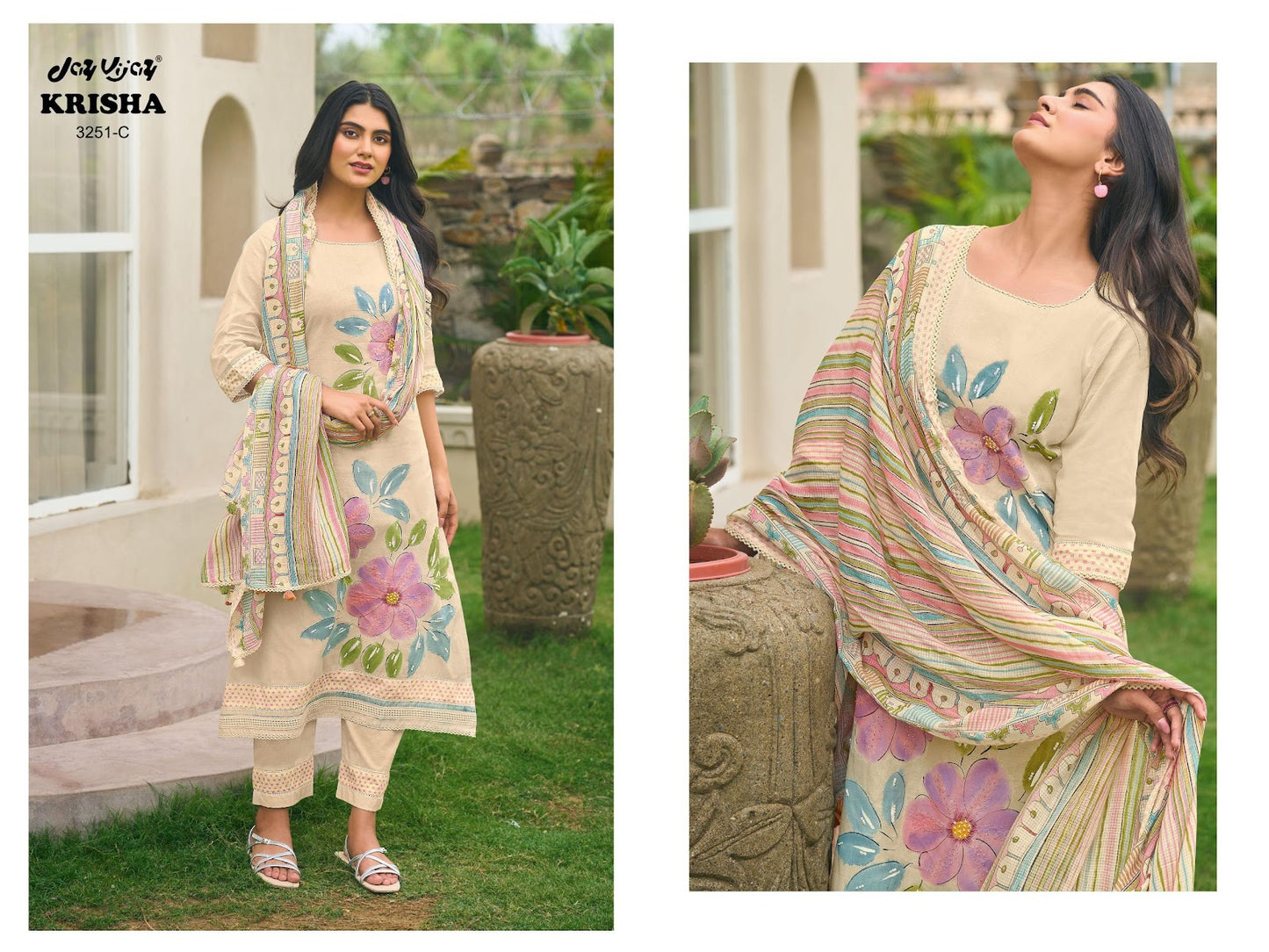 Krisha Jay Vijay Pure Organdy Pant Style Suits Wholesale