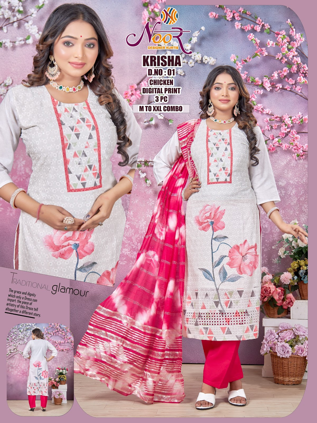 Krisha Noor Readymade Pant Style Suits Manufacturer India