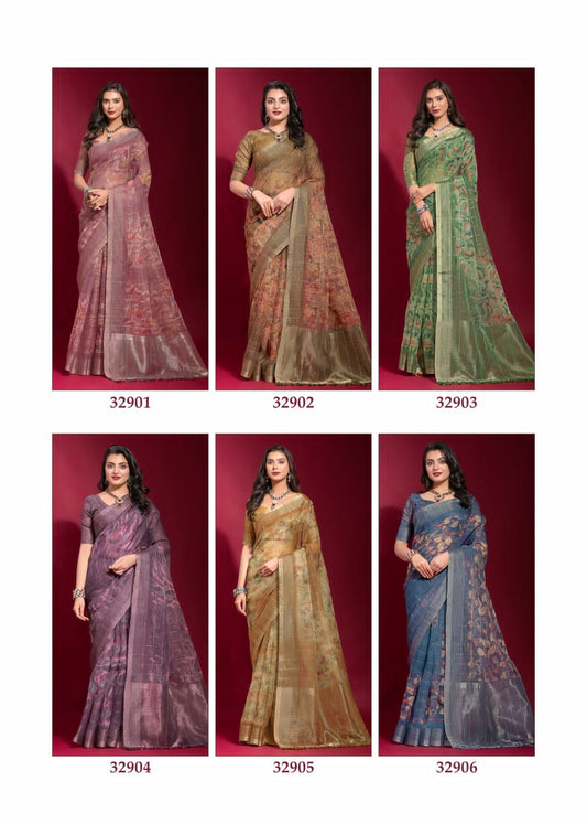 Krisha Ruchi Linen Silk Sarees Wholesale