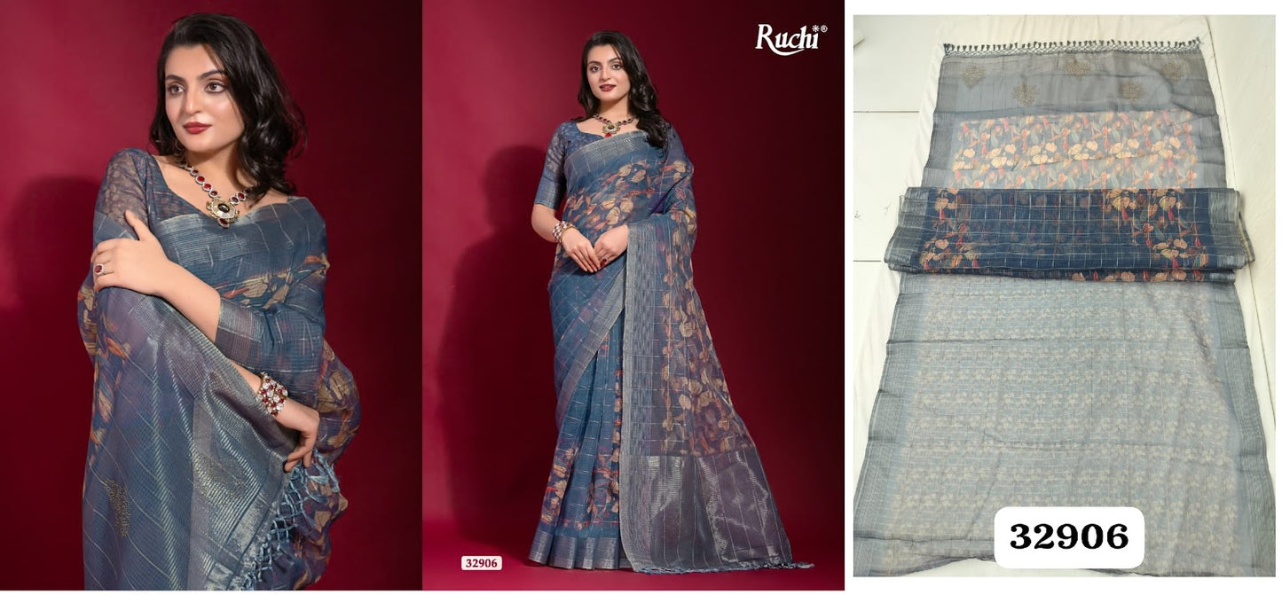 Krisha Ruchi Linen Silk Sarees Wholesale