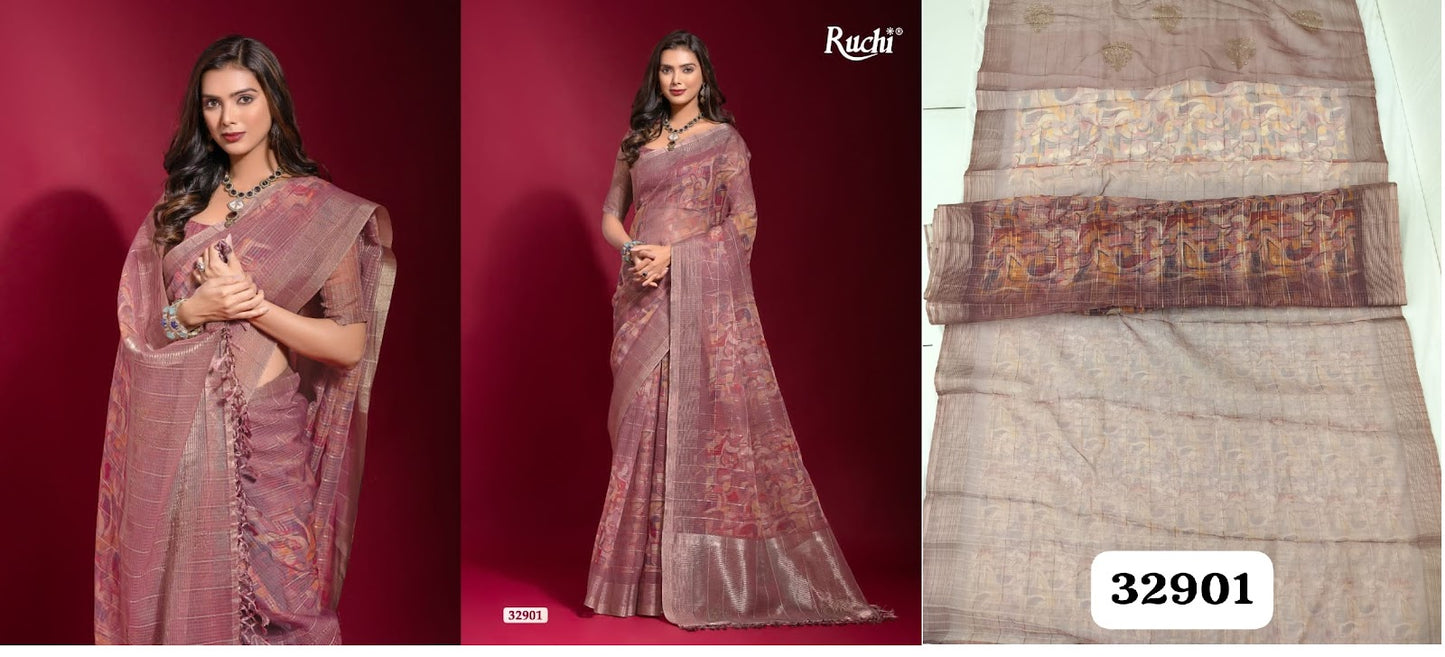 Krisha Ruchi Linen Silk Sarees Wholesale