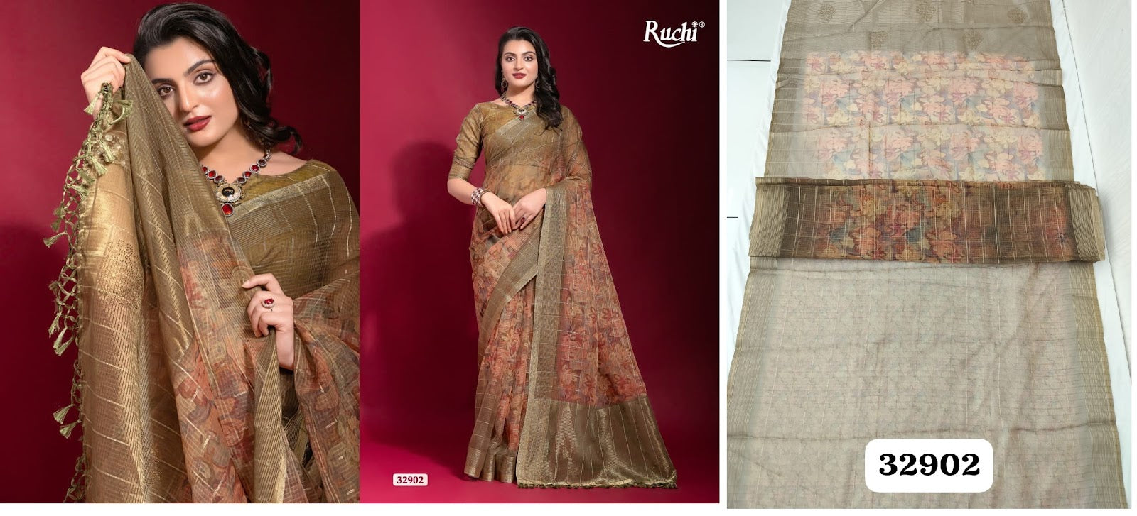 Krisha Ruchi Linen Silk Sarees Wholesale