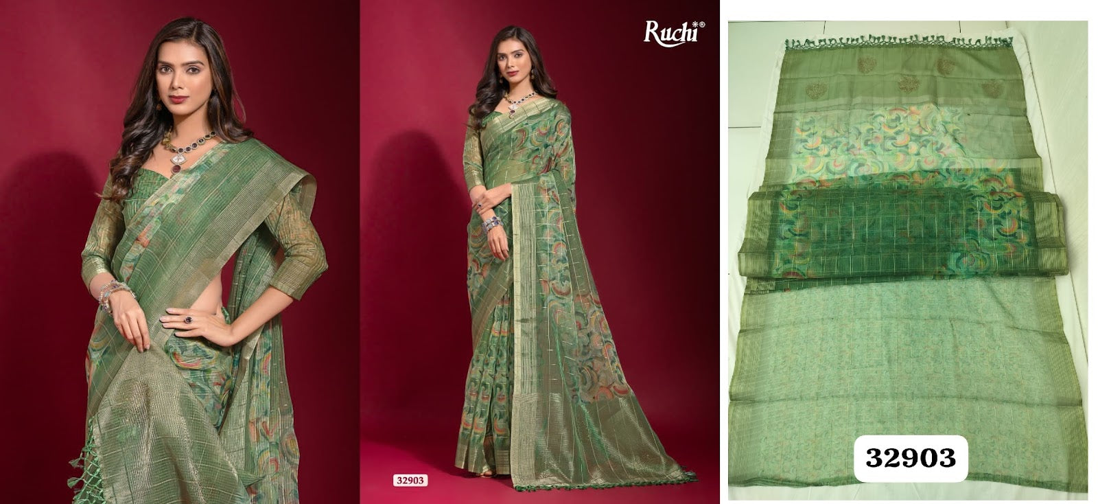 Krisha Ruchi Linen Silk Sarees Wholesale