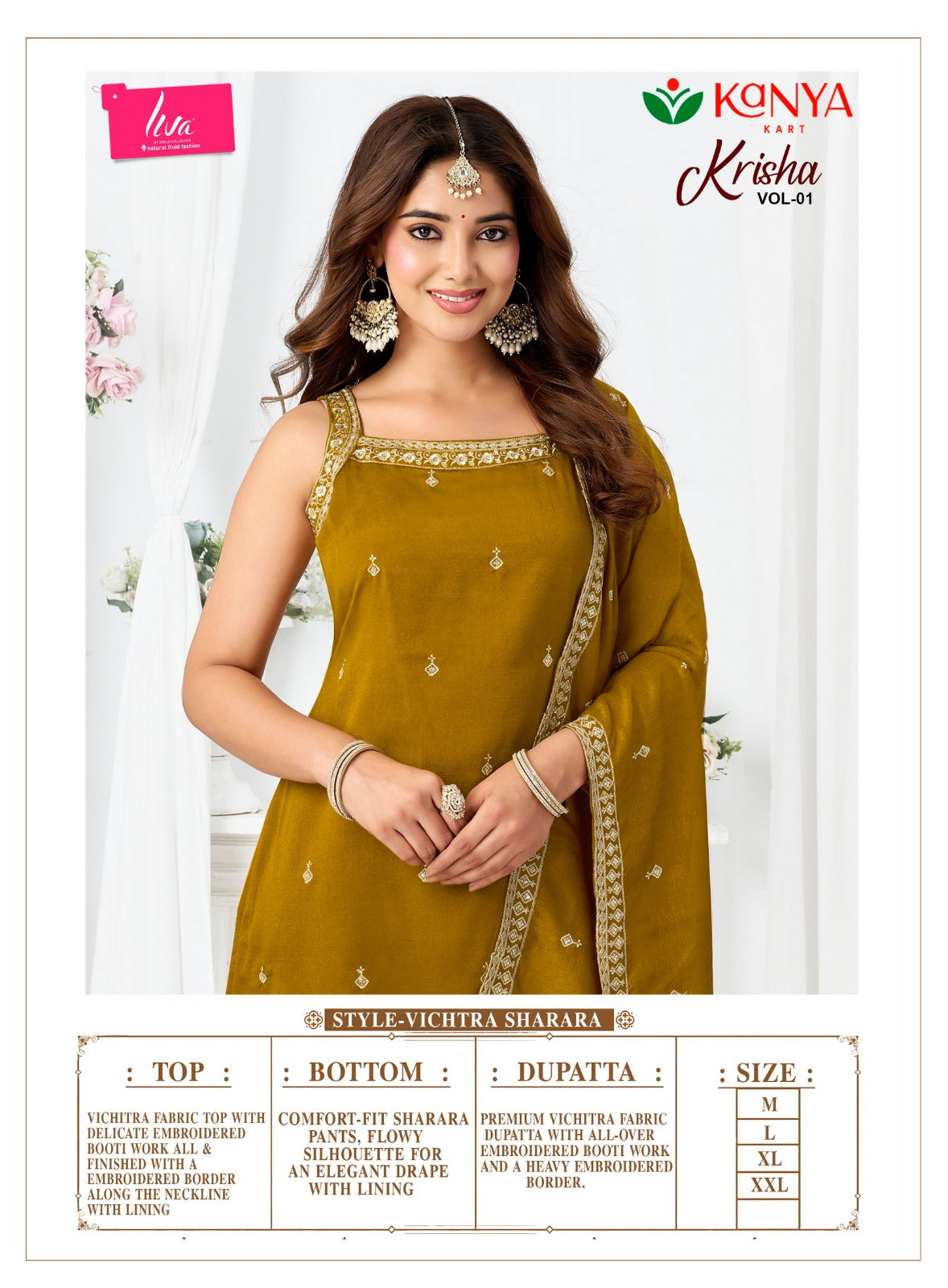 Krisha Vol 1 Kanya Kart Vichitra Readymade Plazzo Style Suits Supplier India