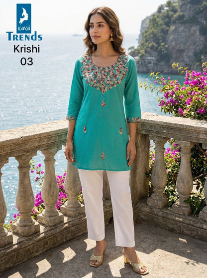 Krishi Kaya Trends Rayon Short Kurtis Wholesaler India