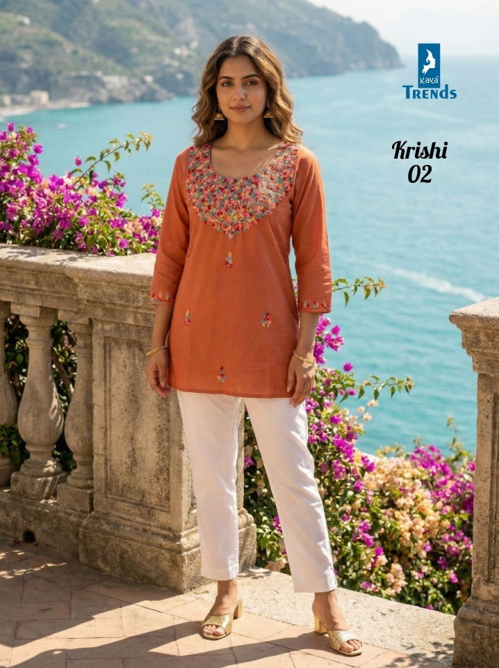 Krishi Kaya Trends Rayon Short Kurtis Wholesaler India