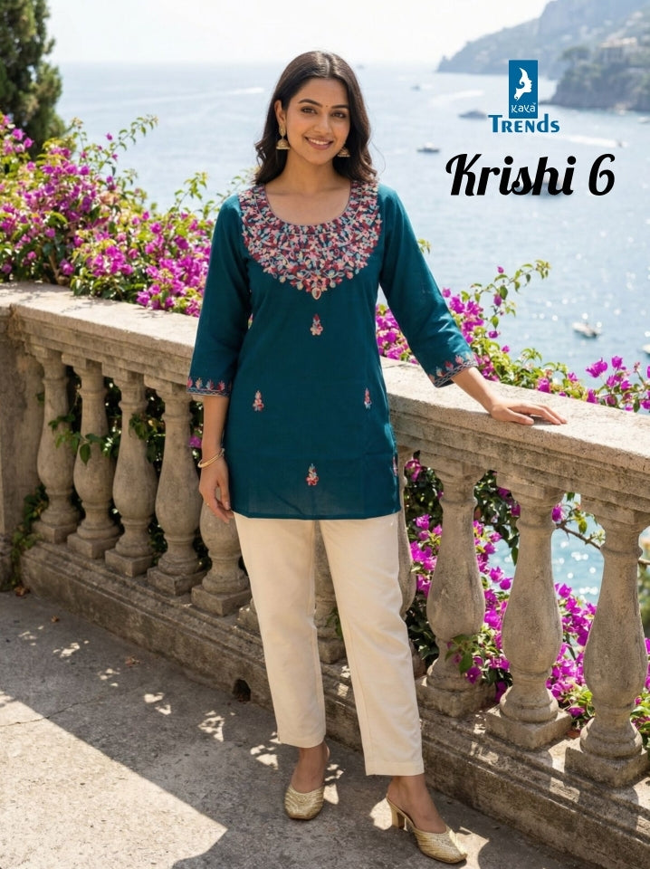 Krishi Kaya Trends Rayon Short Kurtis Wholesaler India