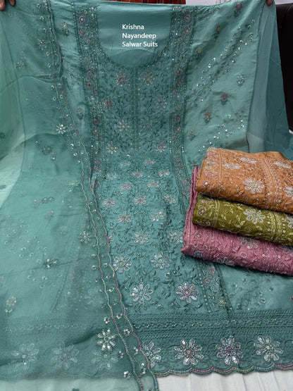 Krishna Nayandeep Organza Salwar Suits Exporter Ahmedabad