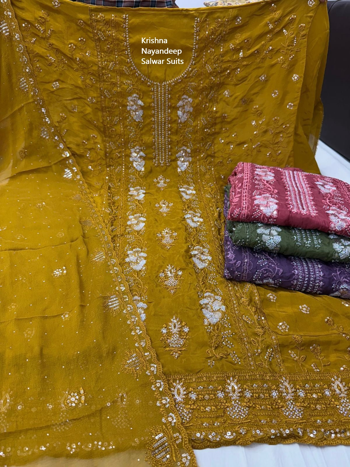 Krishna Nayandeep Organza Salwar Suits Exporter Ahmedabad