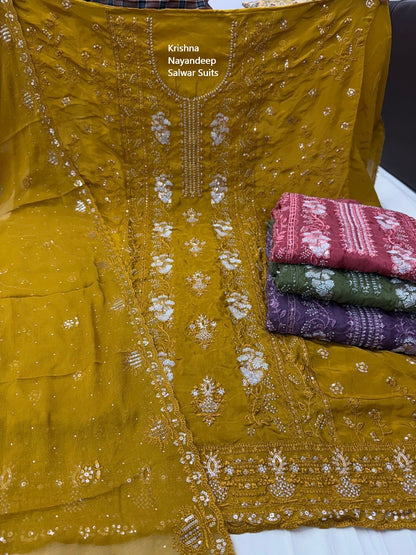Krishna Nayandeep Organza Salwar Suits Exporter Ahmedabad