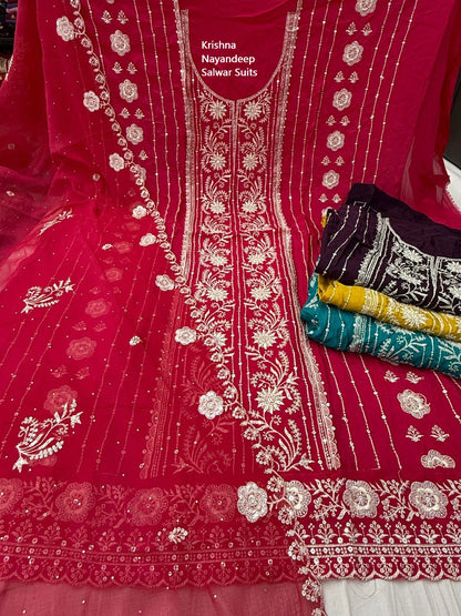 Krishna Nayandeep Organza Salwar Suits Exporter Ahmedabad