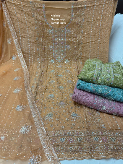 Krishna Nayandeep Organza Salwar Suits Exporter Ahmedabad