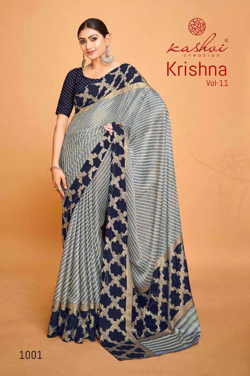 Krishna Vol 11 Kashvi Creation Chiffon Sarees