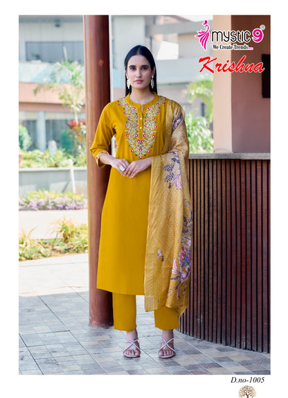 Krishna Vol 1 Mystic 9 Heavy Cotton Readymade Suits Supplier Gujarat