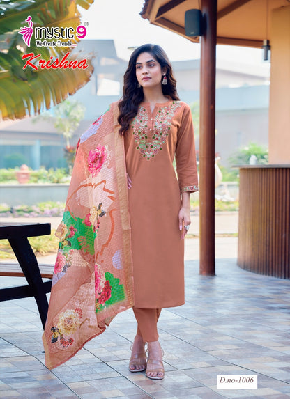 Krishna Vol 1 Mystic 9 Heavy Cotton Readymade Suits Supplier Gujarat