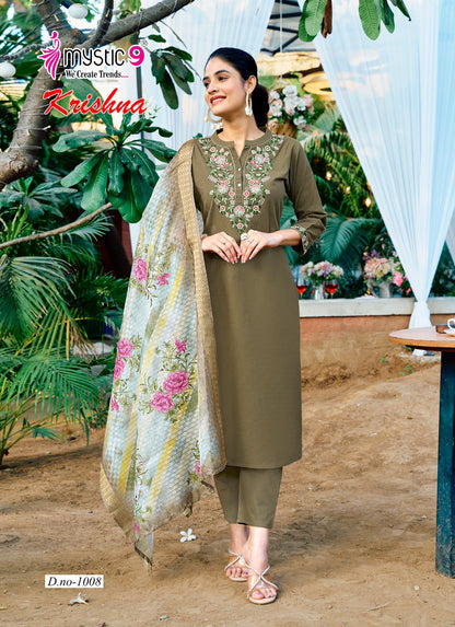 Krishna Vol 1 Mystic 9 Heavy Cotton Readymade Suits Supplier Gujarat