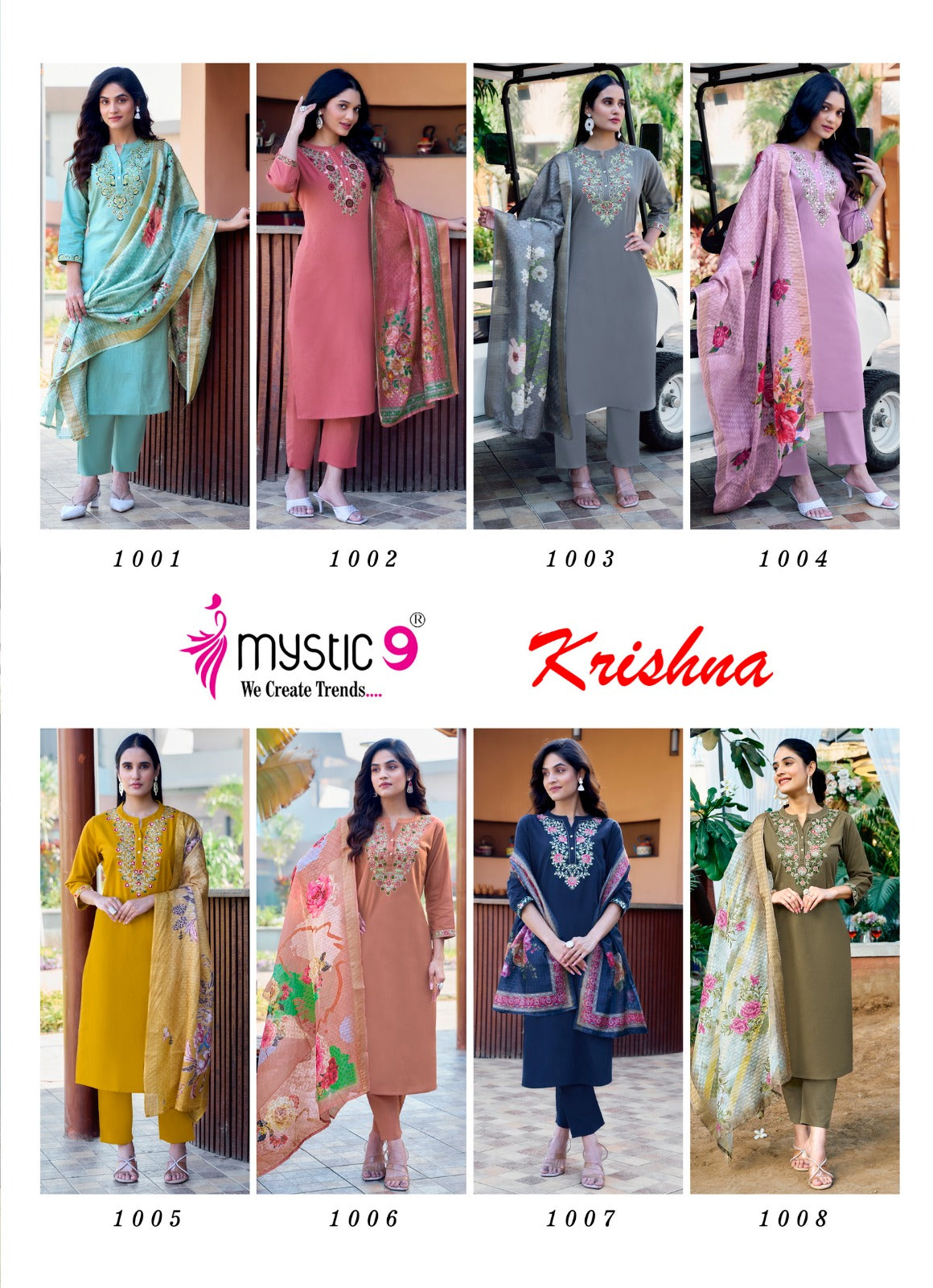 Krishna Vol 1 Mystic 9 Heavy Cotton Readymade Suits Supplier Gujarat