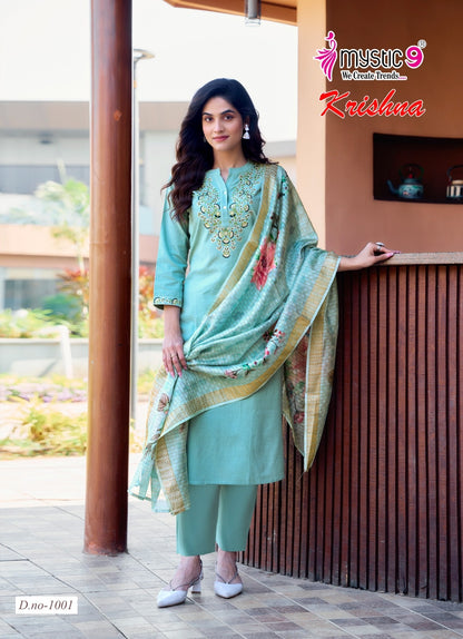 Krishna Vol 1 Mystic 9 Heavy Cotton Readymade Suits Supplier Gujarat