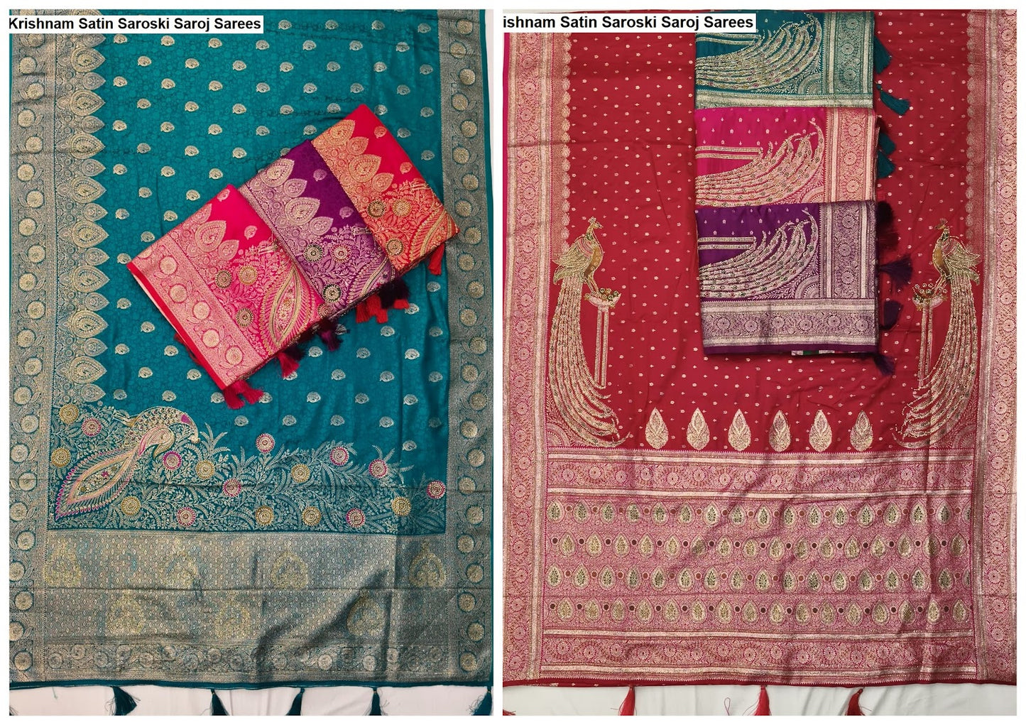 Krishnam Satin Saroski Saroj Sarees Wholesaler Gujarat