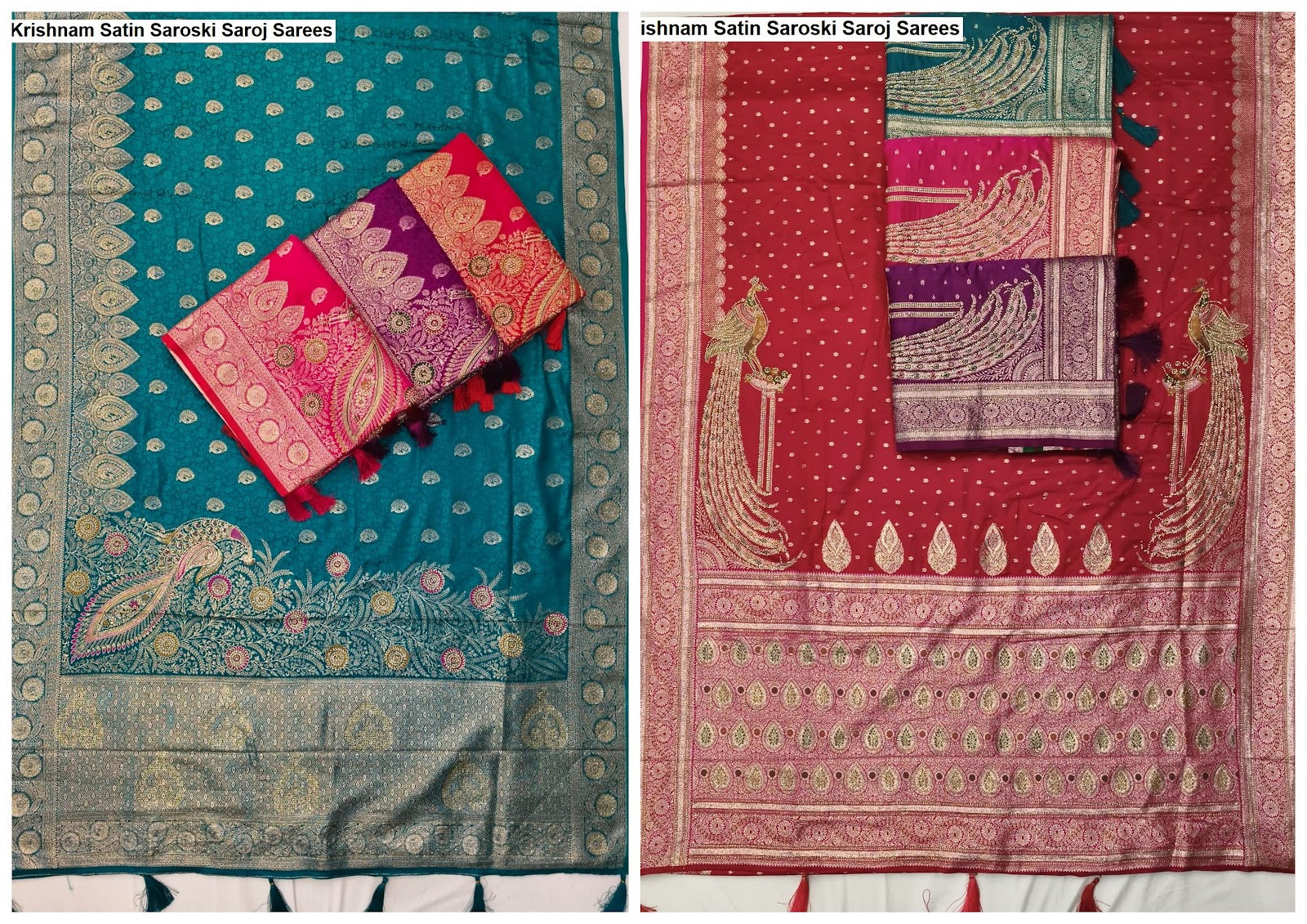 Krishnam Satin Saroski Saroj Sarees Wholesaler Gujarat