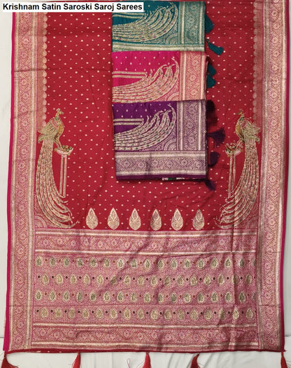 Krishnam Satin Saroski Saroj Sarees Wholesaler Gujarat