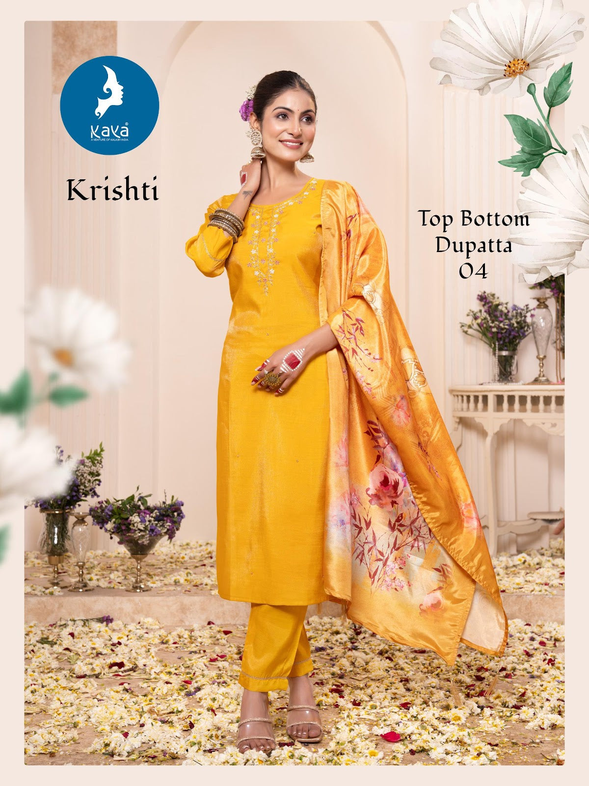 Krishti Kaya Roman Simmer Readymade Pant Style Suits Wholesaler Ahmedabad