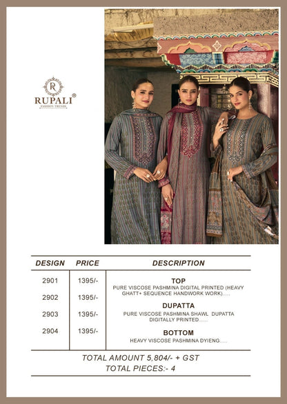 Krishvi Rupali Viscose Pashmina Suits Supplier