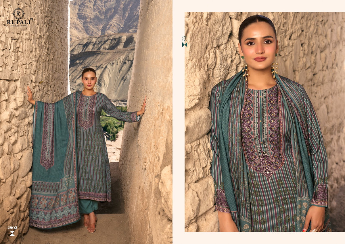 Krishvi Rupali Viscose Pashmina Suits Supplier