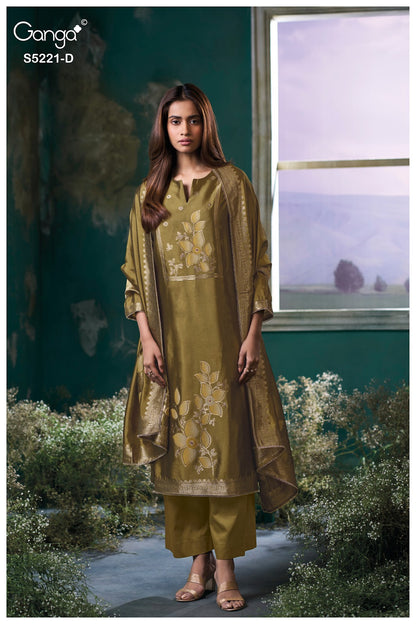 Krishvi S5221 Ganga Woven Silk Pant Style Suits Supplier