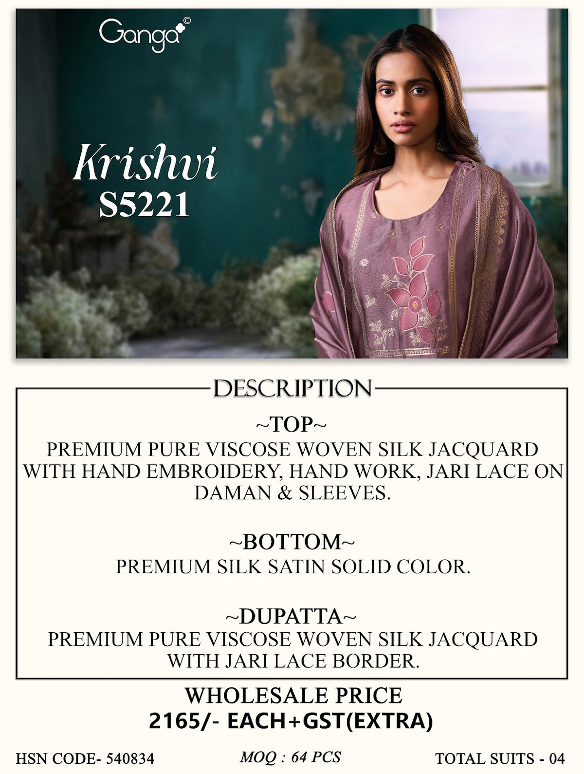 Krishvi S5221 Ganga Woven Silk Pant Style Suits Supplier
