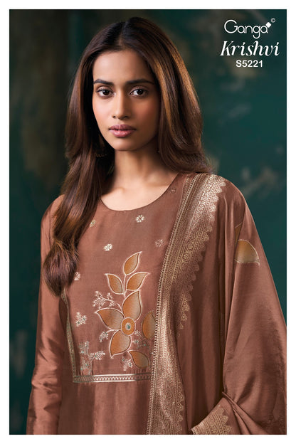 Krishvi S5221 Ganga Woven Silk Pant Style Suits Supplier