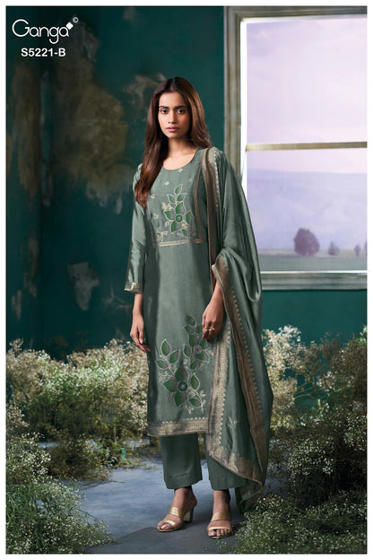 Krishvi S5221 Ganga Woven Silk Pant Style Suits Supplier