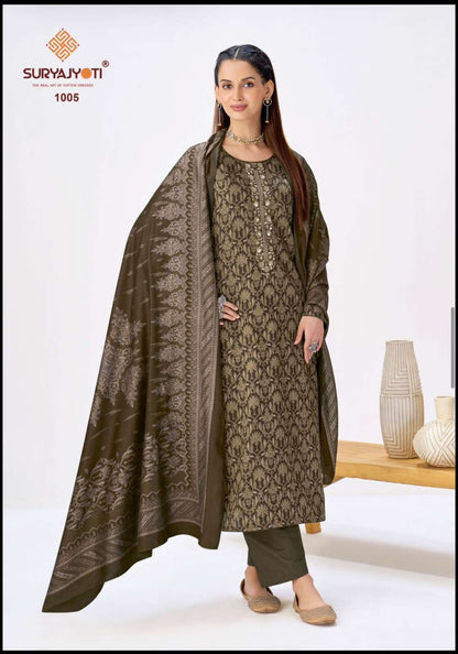 Krista Vol 1 Suryajyoti Jaam Satin Pant Style Suits Supplier Ahmedabad