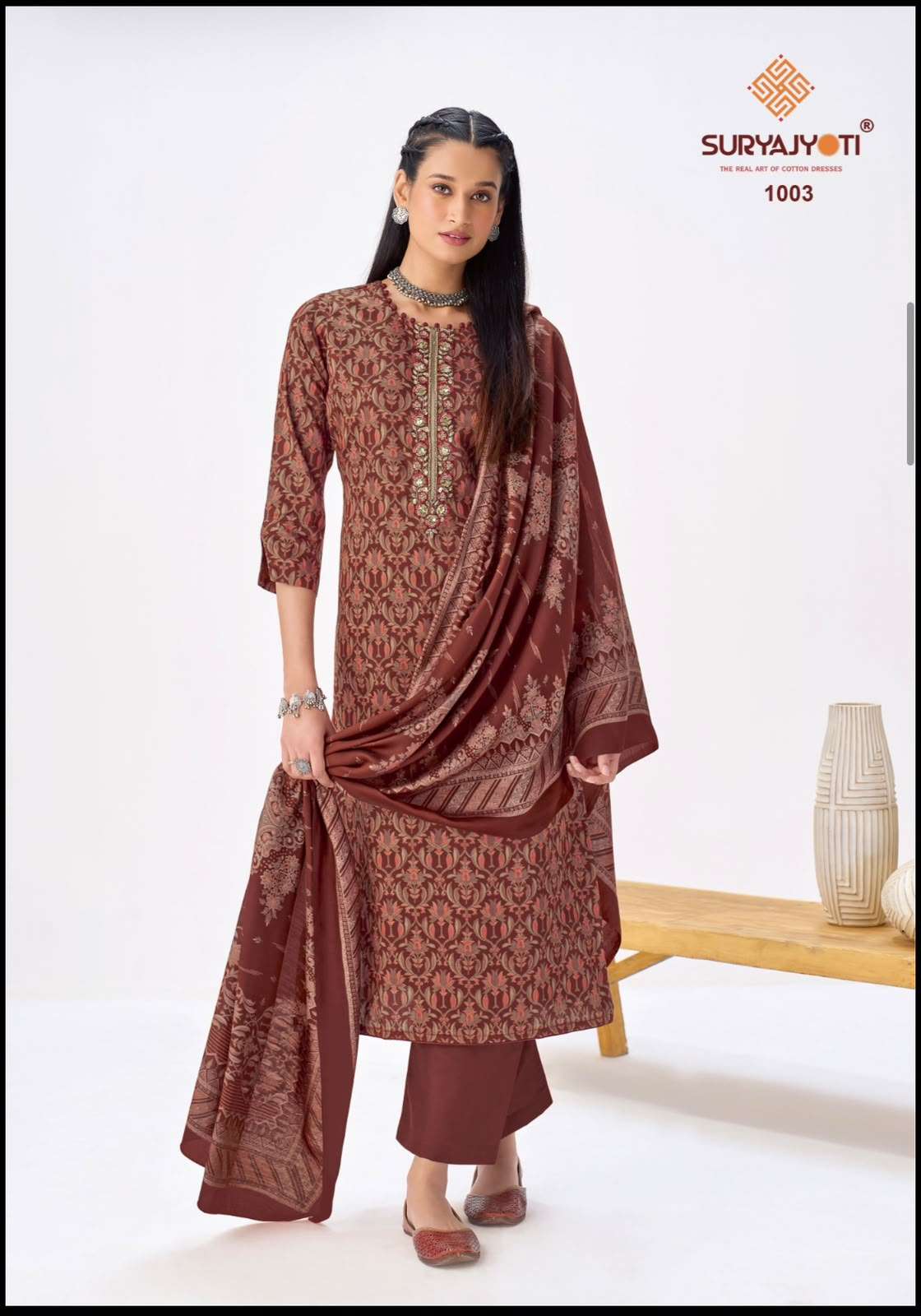 Krista Vol 1 Suryajyoti Jaam Satin Pant Style Suits Supplier Ahmedabad
