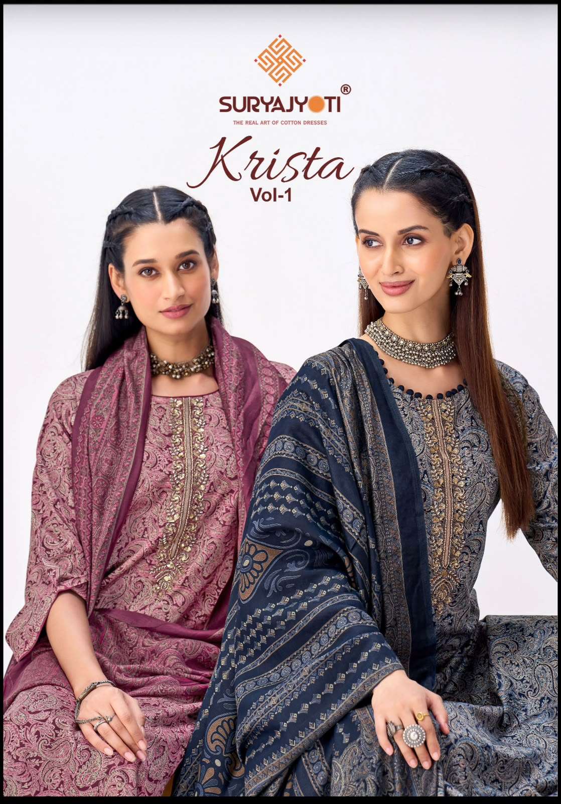 Krista Vol 1 Suryajyoti Jaam Satin Pant Style Suits Supplier Ahmedabad