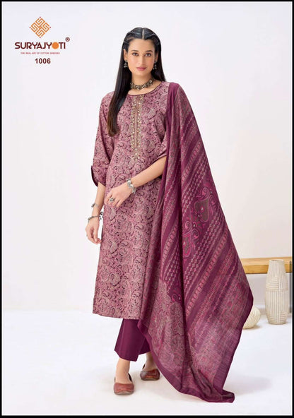 Krista Vol 1 Suryajyoti Jaam Satin Pant Style Suits Supplier Ahmedabad