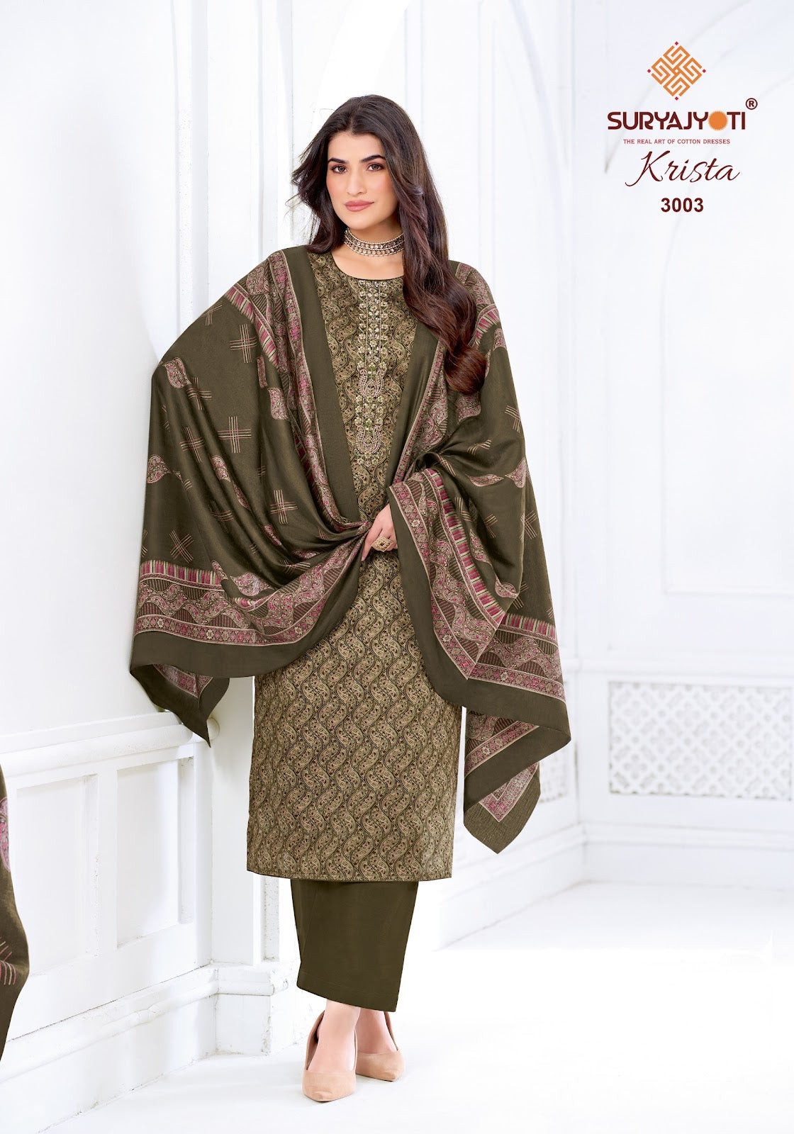 Krista Vol 3 Suryajyoti Jaam Satin Pant Style Suits Wholesale Price