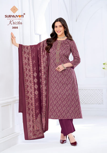 Krista Vol 3 Suryajyoti Jaam Satin Pant Style Suits Wholesale Price