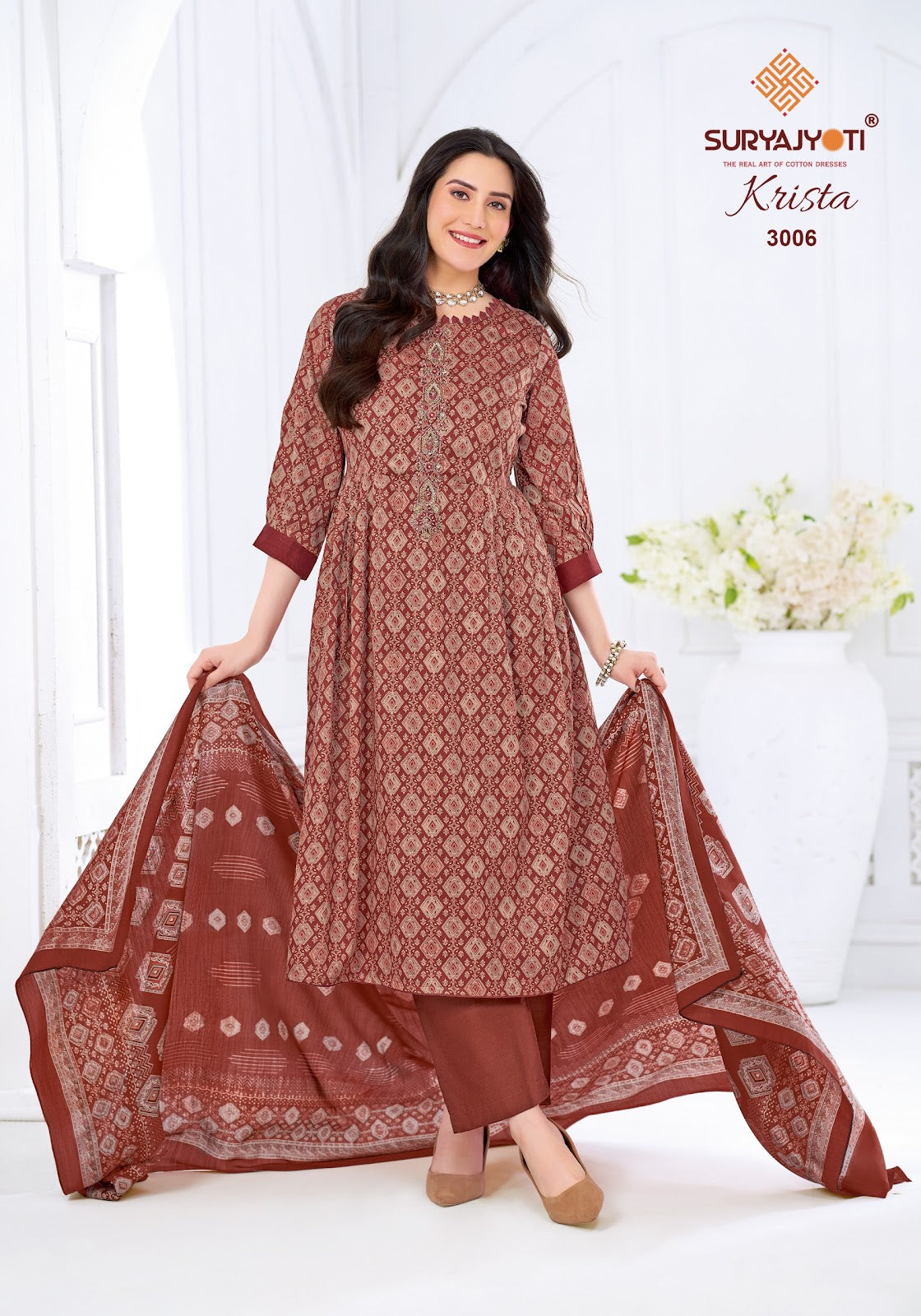 Krista Vol 3 Suryajyoti Jaam Satin Pant Style Suits Wholesale Price