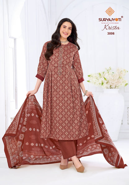 Krista Vol 3 Suryajyoti Jaam Satin Pant Style Suits Wholesale Price