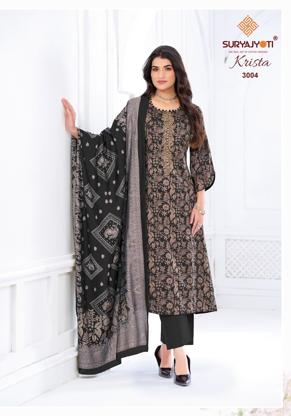 Krista Vol 3 Suryajyoti Jaam Satin Pant Style Suits Wholesale Price