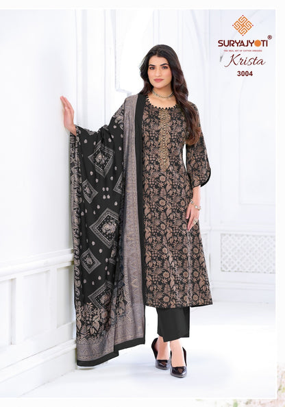 Krista Vol 3 Suryajyoti Jaam Satin Pant Style Suits Wholesale Price