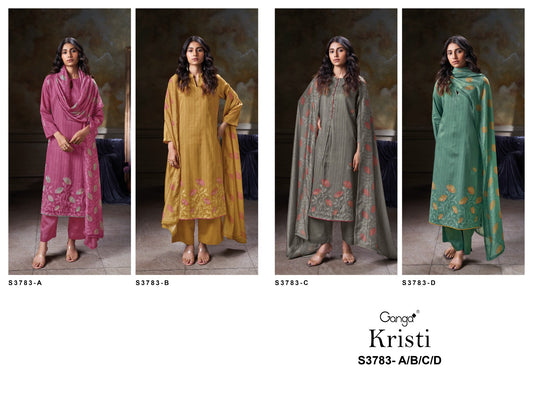 Kristi 3783 Ganga Premium Cotton Plazzo Style Suits Wholesale Price