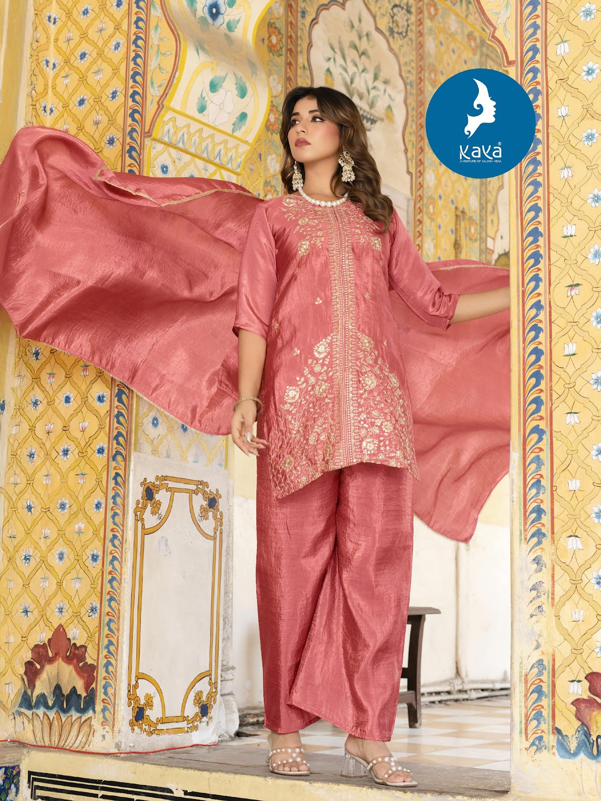 Kristina Kaya Silk Readymade Pant Style Suits Supplier