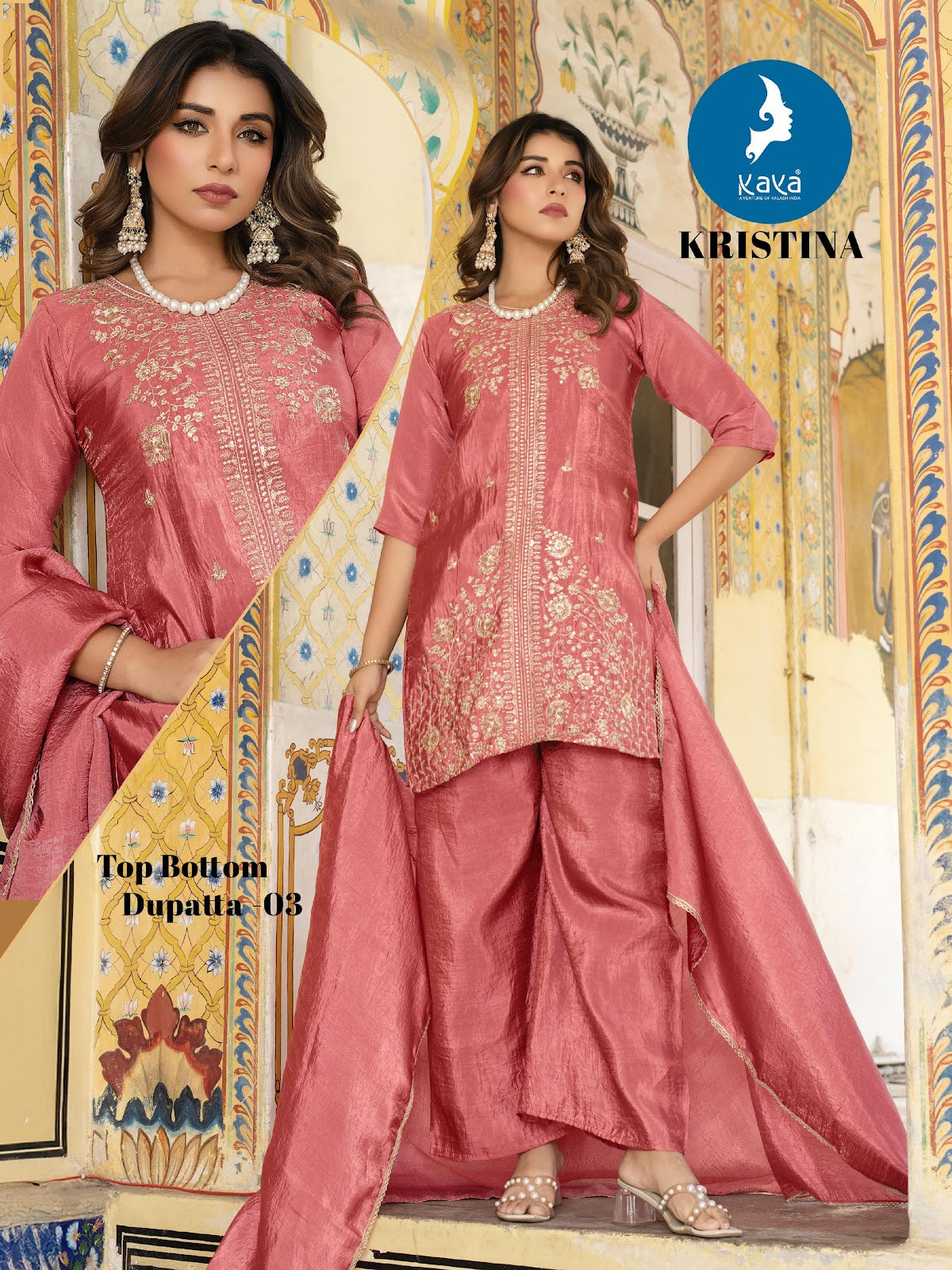 Kristina Kaya Silk Readymade Pant Style Suits Supplier